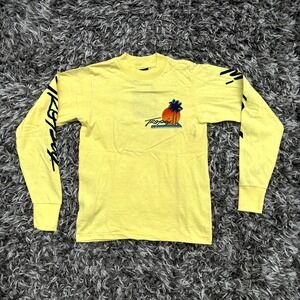 Vintage 80s Tropix Surf Long Sleeve T-Shirt Youth Large Yellow USA Rad Beach